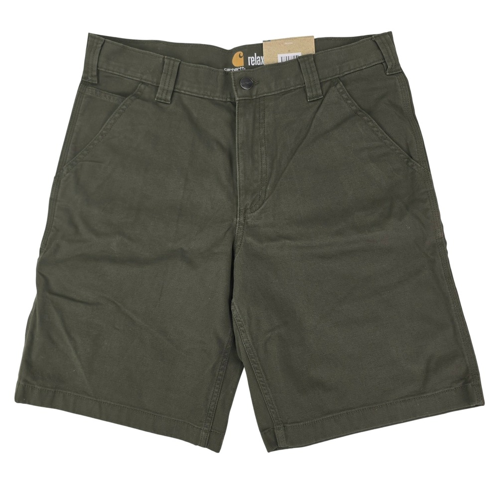 Carhartt Rugged Flex Rigby Shorts Mens 33 Moss Green Cotton Canvas Work Hiking
